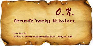 Obrusánszky Nikolett névjegykártya