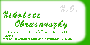 nikolett obrusanszky business card
